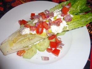 The Hearts of Romain with Tomato Onion & Bleu-Cheese Dressing "A STEAK HOUSE SALAD"